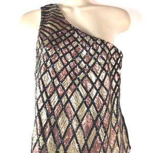 One Shouldered Sequin Covered Ladies Rayon Top